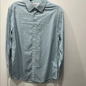 Charles Tyrwhitt Green and Blue Checkered Button Down Shirt